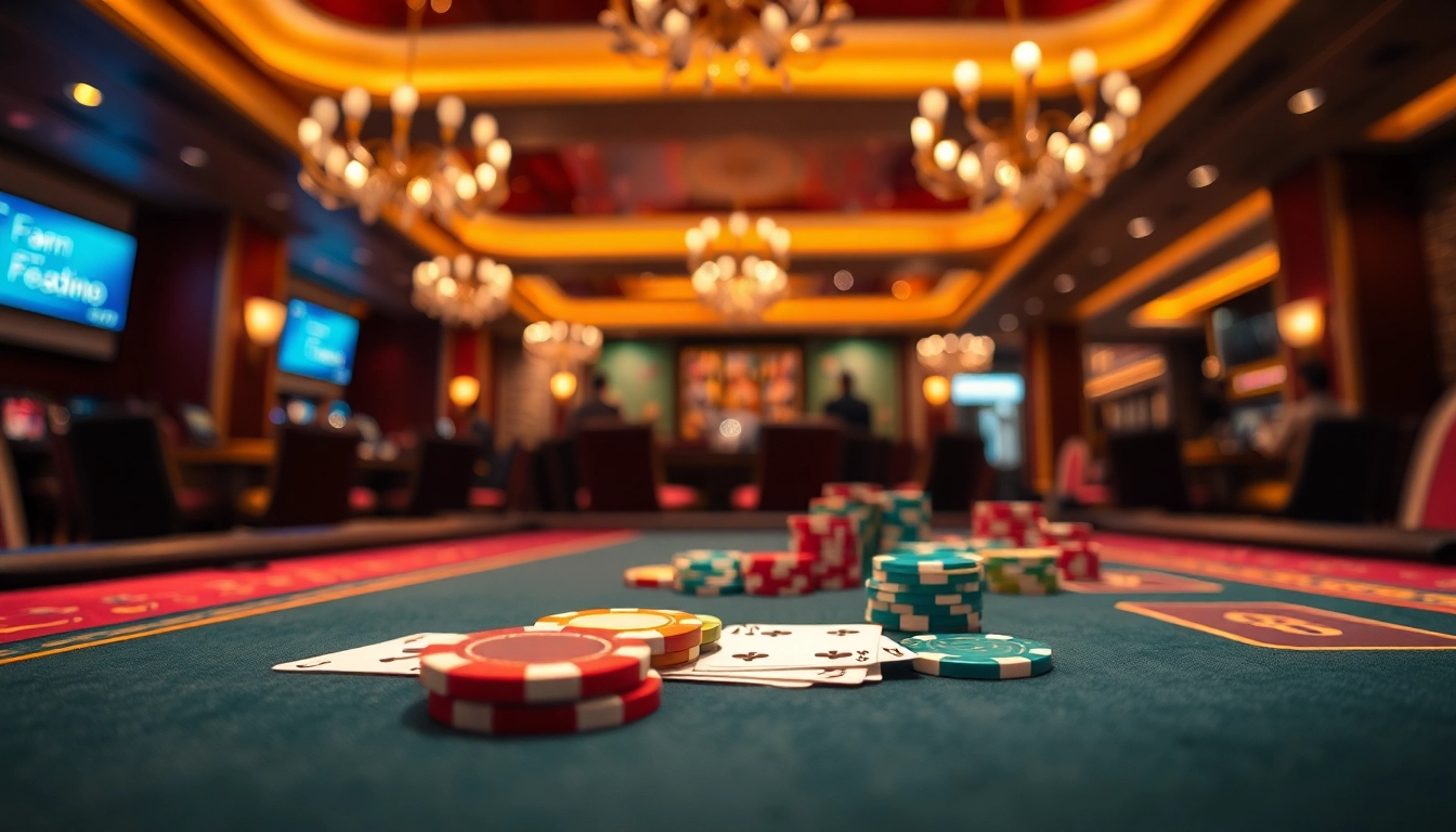 Click here to see a vibrant casino scene with gaming table and colorful chips.