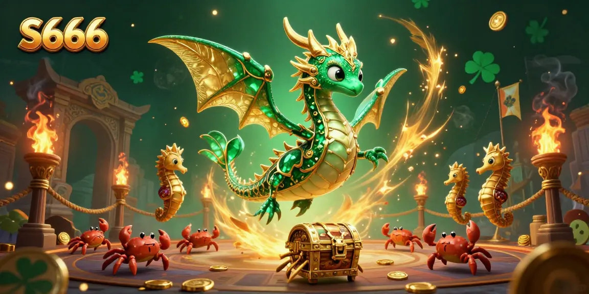 S666 online gaming experience with vibrant sea dragon and treasure chest in a dynamic casino setting