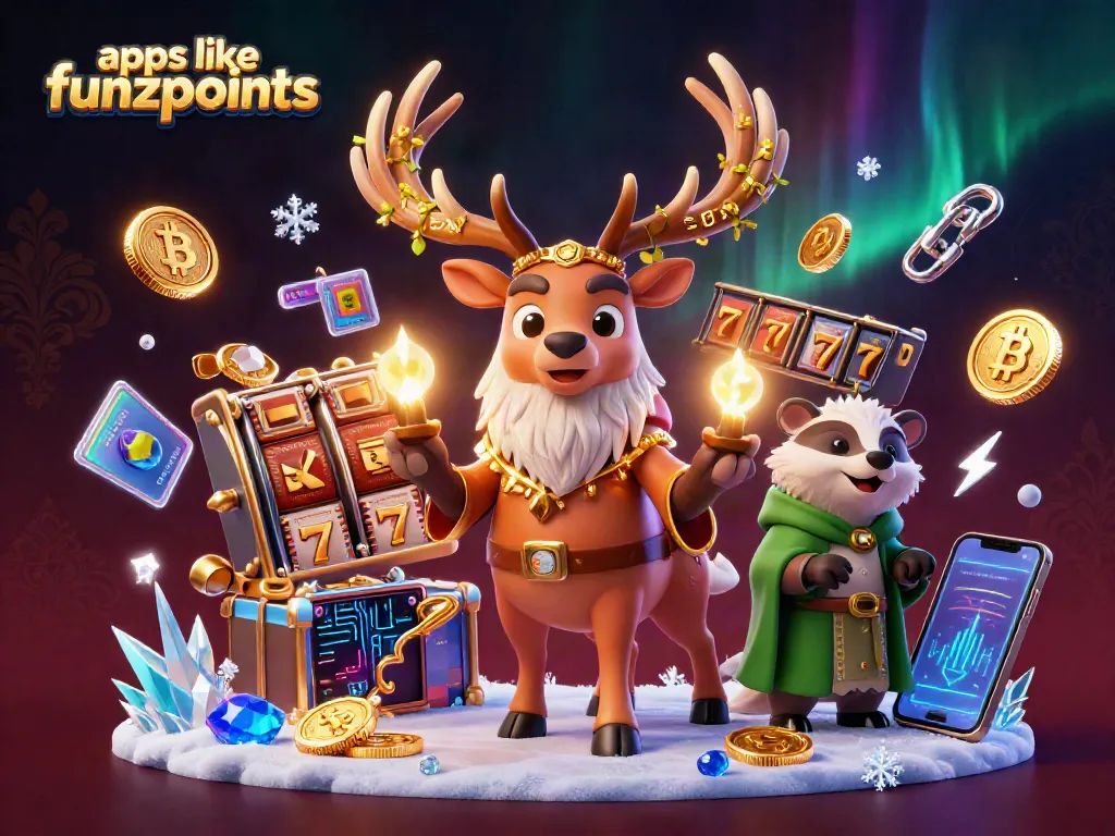 Spin and win with apps like Funzpoints in this vibrant casino-themed artwork.