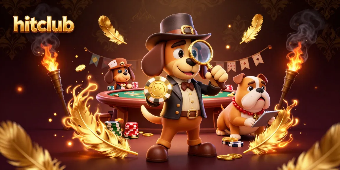 Hitclub's thrilling poker scene with a detective duo uncovering treasure clues among action-packed casino elements.