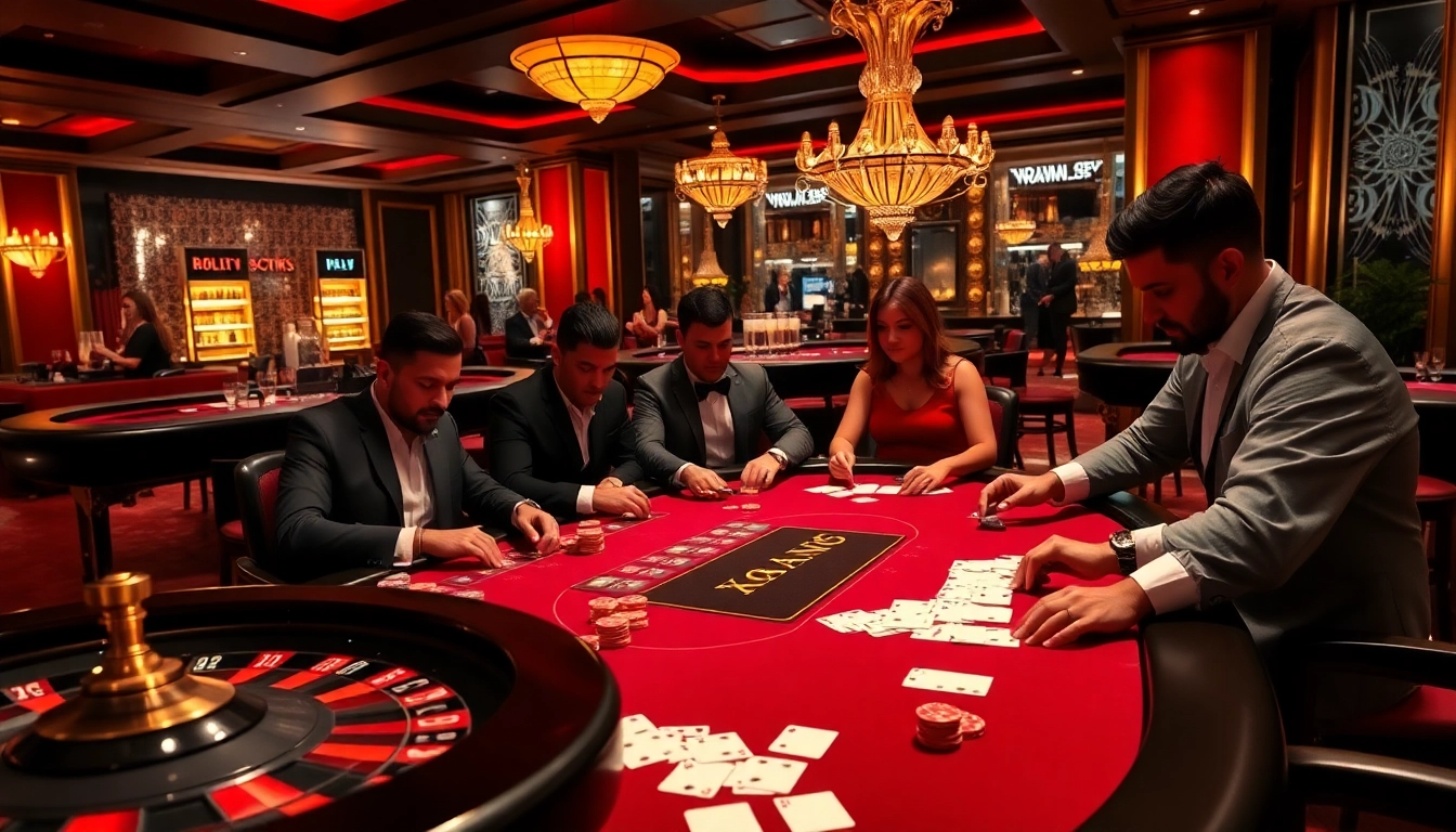 Experience the intense action at XX88's high-stakes poker table with vibrant colors and luxurious ambiance.
