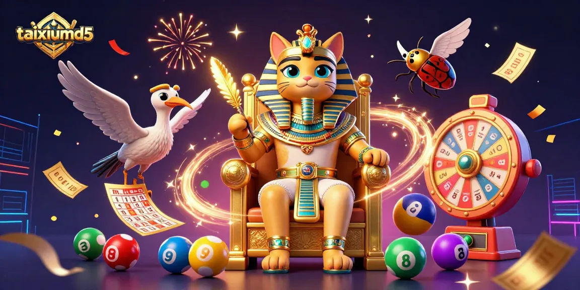 Engage in thrilling gameplay with taixiumd5’s Egyptian-themed online lottery, featuring vibrant elements and golden treasures.