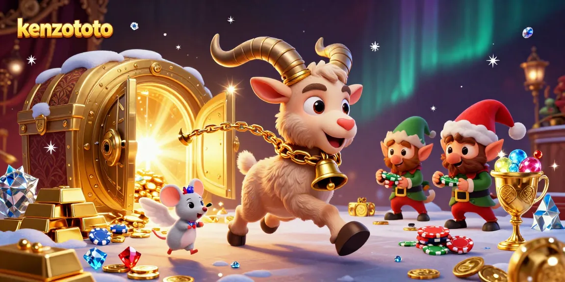 Win big with kenzototo in this lively casino scene featuring festive characters and lots of treasure!