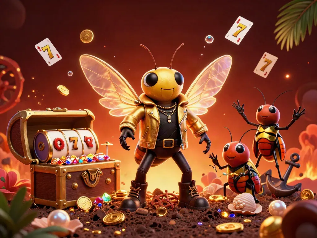 JANDA4D menghadirkan ilustrasi kasino dengan bintang rock cicada dan elemen permainan yang menarik.