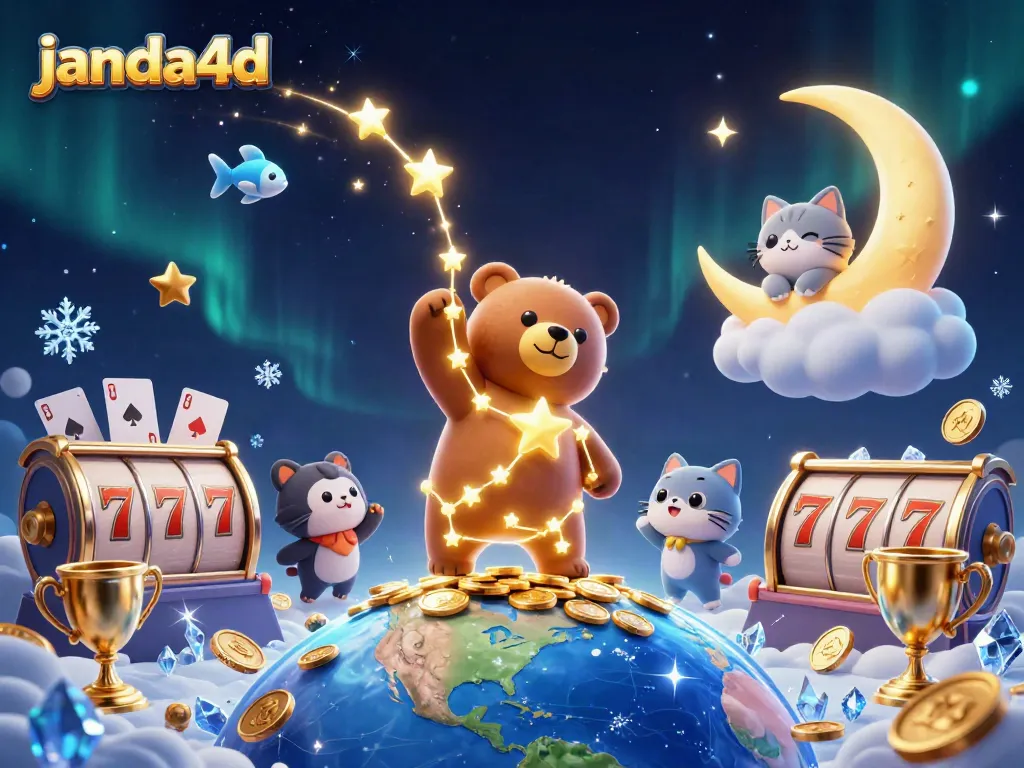 Menggairahkan permainan slot beruntung janda4d dengan keseruan bintang dan kucing bulan di malam hari.