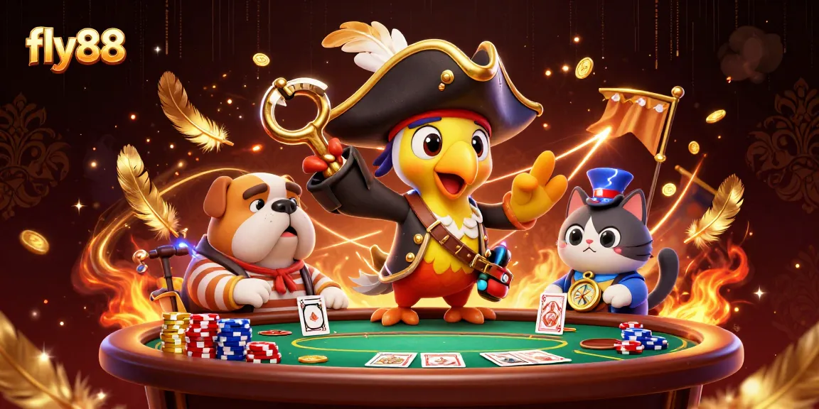 Engage with thrilling poker action at fly88 featuring vibrant 3D characters.