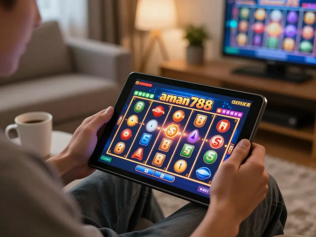 Rasakan keseruan permainan aman788 slot online di tablet dalam suasana rumah yang nyaman