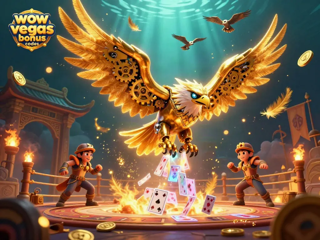 Experience excitement with WOW Vegas bonus codes in an action-packed casino scene.