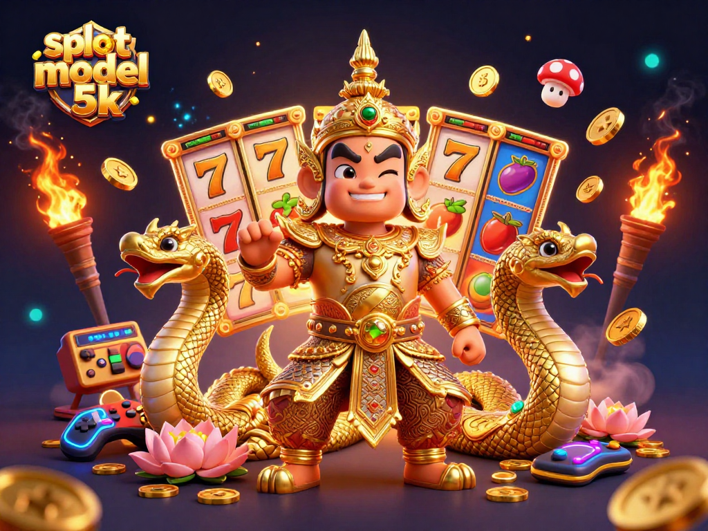 Win big with slot modal 5k surrounded by a dazzling 3D casino scene brimming with excitement.