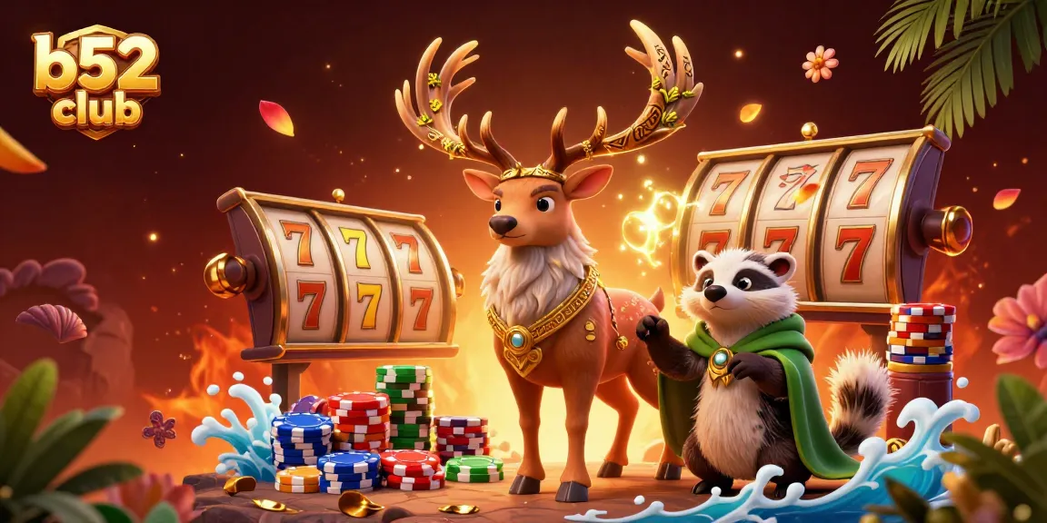 Engage with the thrilling b52 club scene featuring vibrant slot elements and mystical characters.