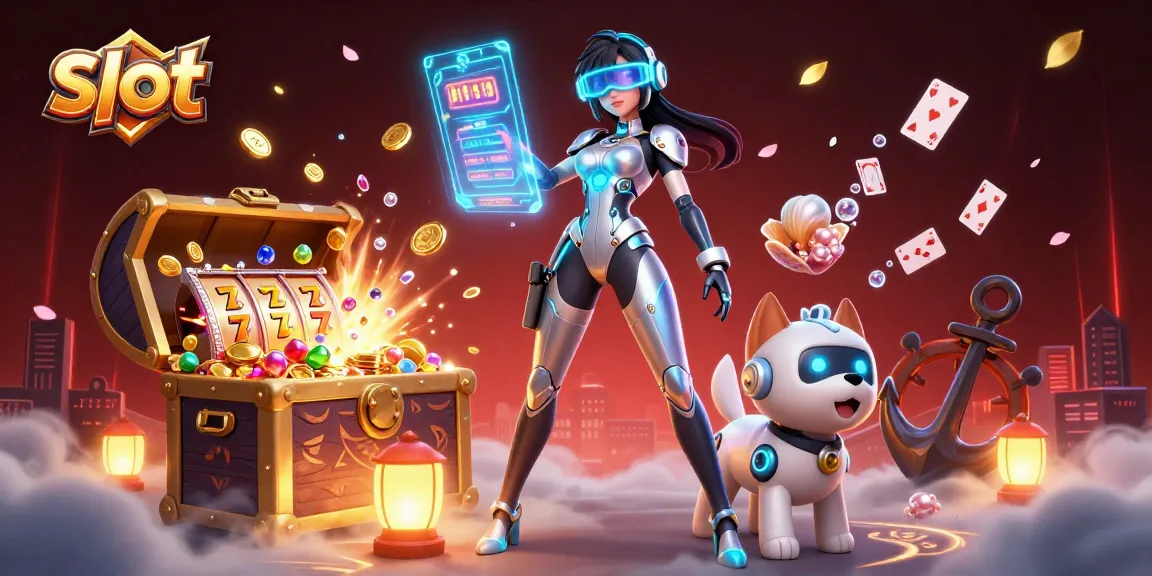 Spin to win big with slots featuring a stunning 3D scene illustrating excitement and casino elements.