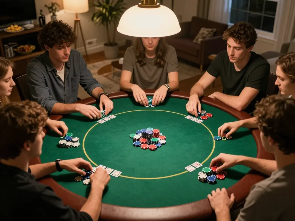 Players enjoying a thrilling poker game with MEGA888 strategies, emphasizing friendly competition and strategy