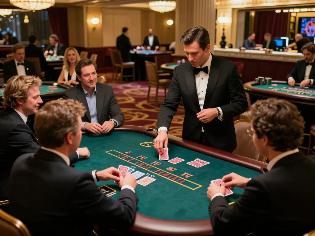 Engaged players strategizing their bets during an exciting cm 88 blackjack game in a luxurious casino.