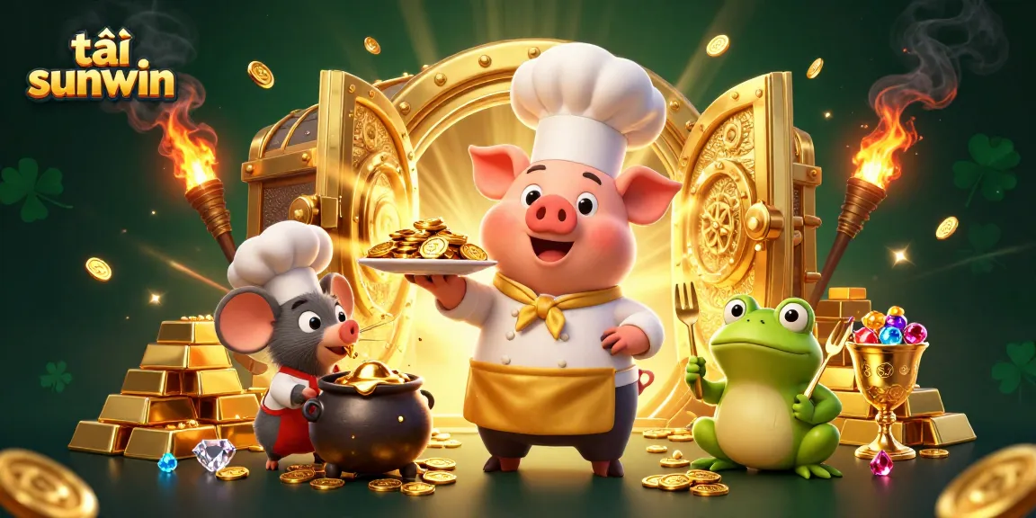 Play tải sunwin and explore a vibrant casino scene featuring gold coins and dynamic characters.