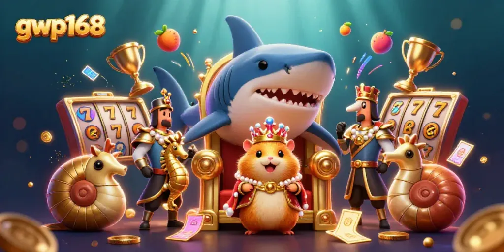Permainan slot gacor di gwp168 menghadirkan raja hamster emas di atas singgasana gigi hiu.