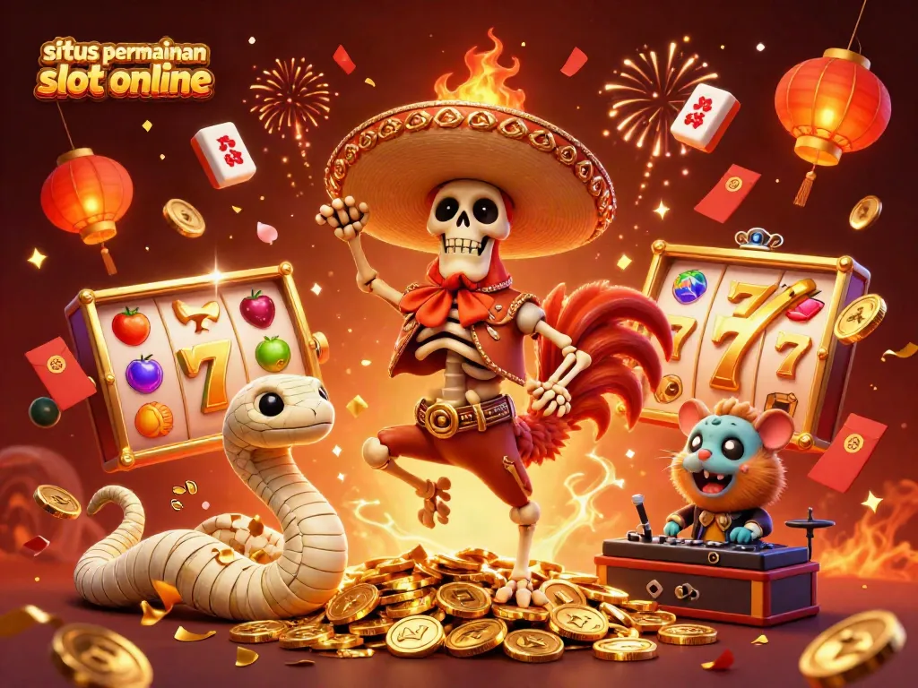 Gambarlah situs permainan slot online yang menampilkan karakter kartun meriah di tengah kekayaan keberuntungan