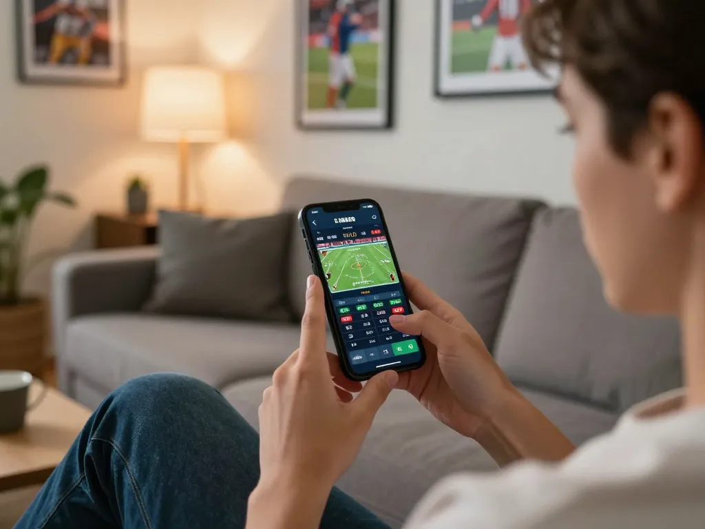 Engage in sports betting on vsbet mobile app from a cozy living room setting