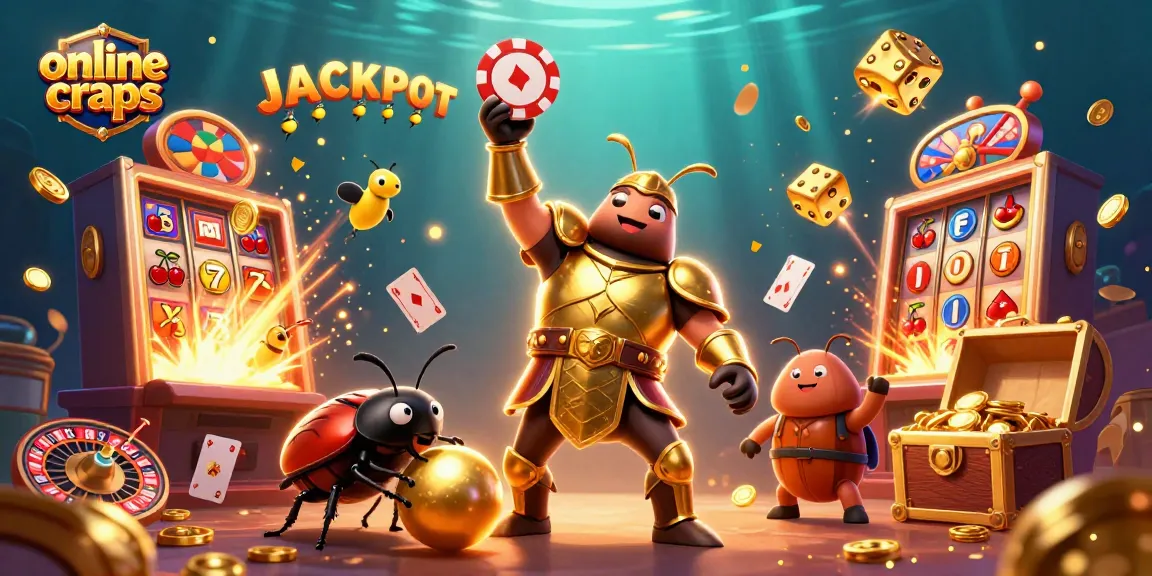 Enjoy online craps as the beetle champions celebrate with a jackpot explosion!