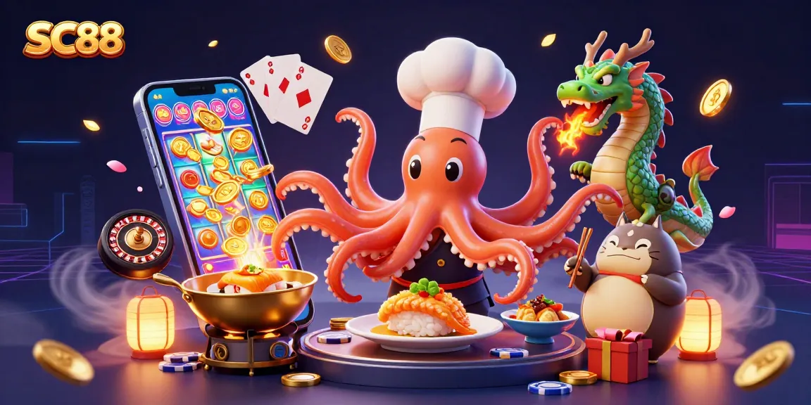 Engage in an exciting SC88 gaming adventure with vibrant 3D characters and dynamic casino elements.
