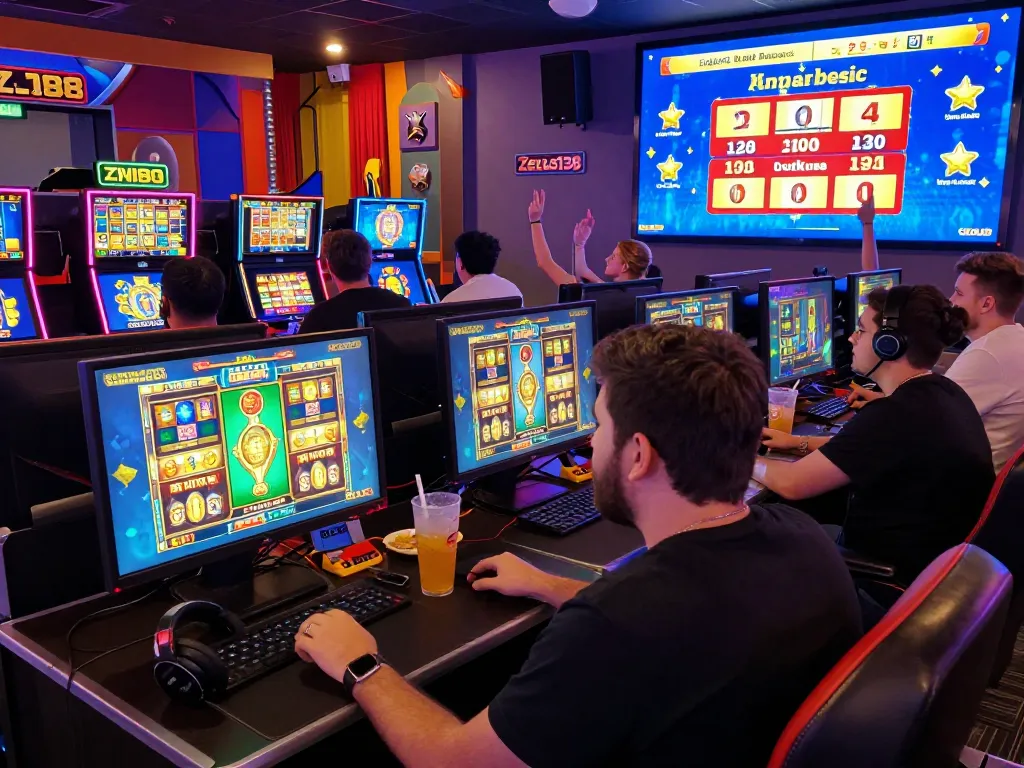 Engaging Zeus138 online gaming scene showcasing diverse players enjoying high-energy slots.