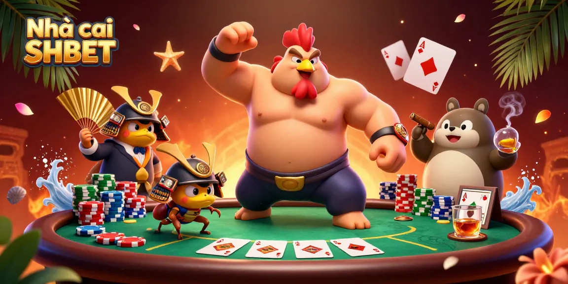 Engage with thrilling gameplay at Nhà cái SHBET with dynamic cartoon characters in a vibrant casino setting.