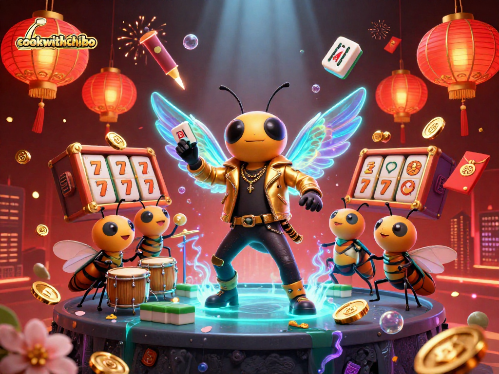 Experience high-energy action as cookwithchibo reveals vibrant 3D casino characters amidst slot reels and jackpots.