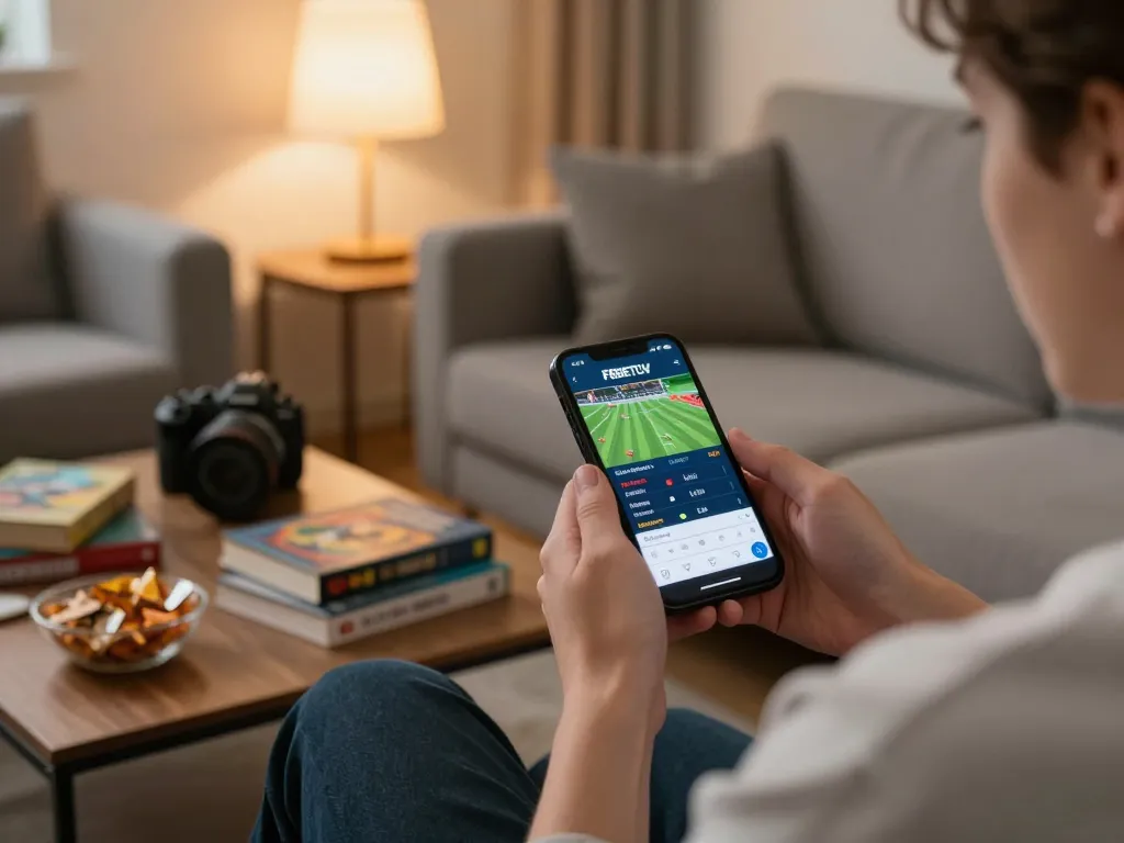 Person enjoying online betting on F8BETLV app in cozy home setting, integrating casual entertainment.