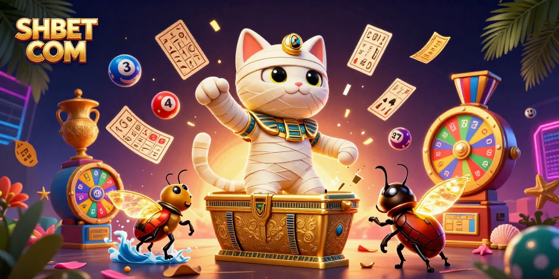 Engage with the colorful world of SHBET COM through this vibrant, dynamic 3D casino illustration.