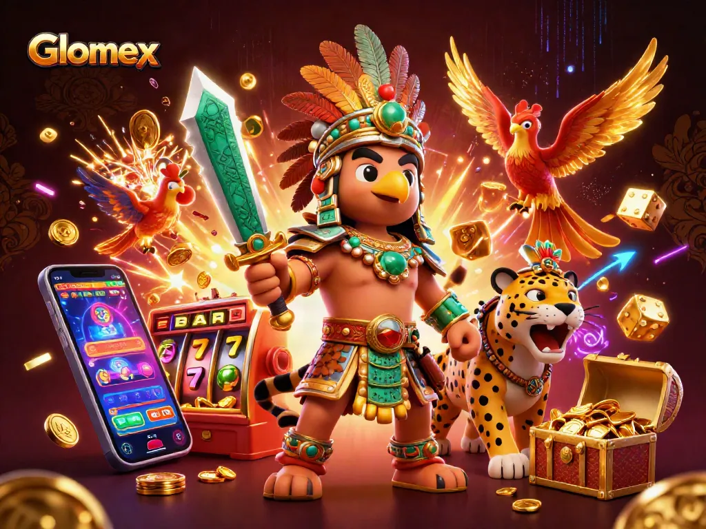 Glomex elevates your gaming excitement with vibrant casino characters and dynamic slot action.