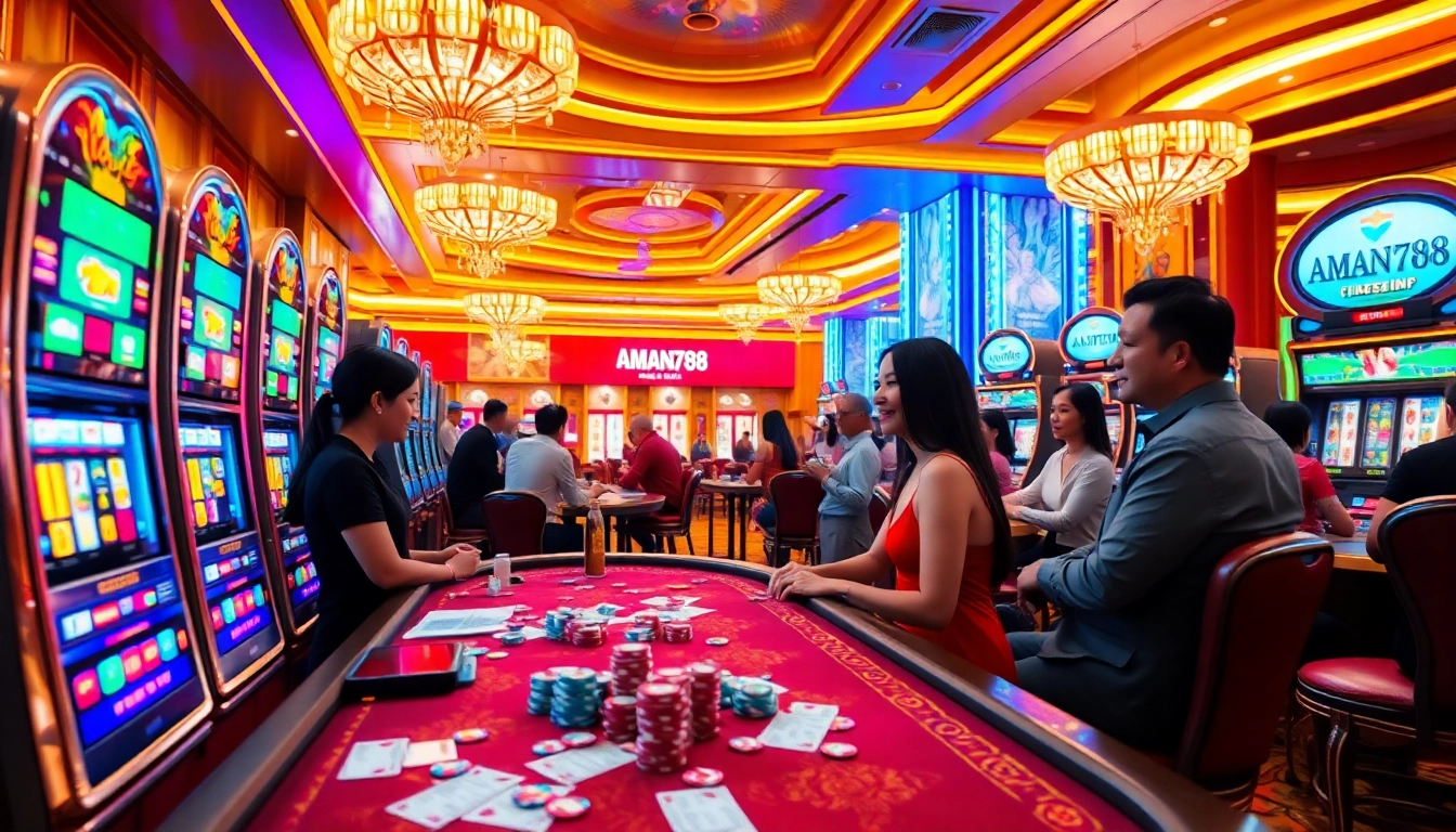 Rasakan sensasi slot online aman788 dengan pemain yang terlibat dalam mesin slot yang berwarna-warni.