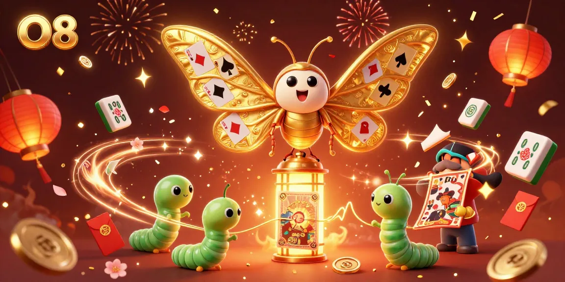 Experience thrilling casino excitement with O8's vibrant 3D illustration of games and festivities.