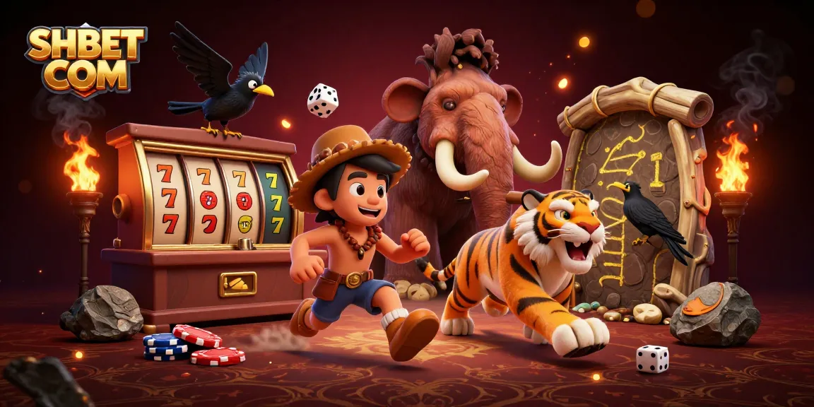 Experience thrilling excitement at SHBET COM with a prehistoric casino adventure featuring vibrant characters and dynamic elements.