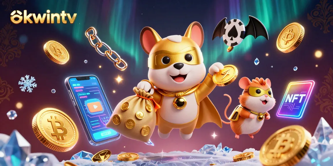 Experience thrilling sports betting action with okwintv, featuring dynamic characters and vibrant crypto elements.