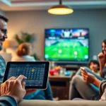 Engaged users enjoying online Betting in a cozy home setting with live game odds.