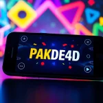 Permainan PAKDE4D yang menarik dan interaktif pada smartphone yang dikelilingi grafis dinamis.