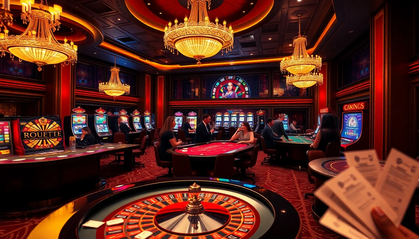 Players enjoying thrilling games at Jun88 casino, featuring roulette and slot machines.