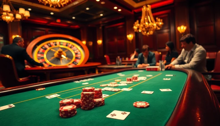 Players strategically betting at a luxurious casino table highlighting xx88 gaming excitement.
