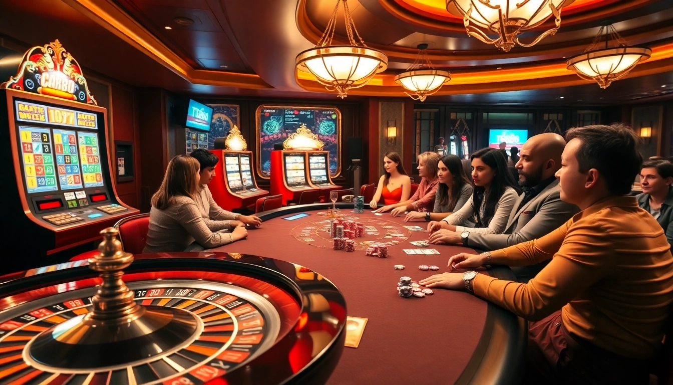 Engage in high-stakes gaming at TG88's luxurious casino tables with vibrant atmosphere.