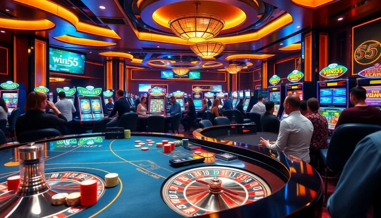 Experience the excitement of win55 as players engage in thrilling casino games and online betting.