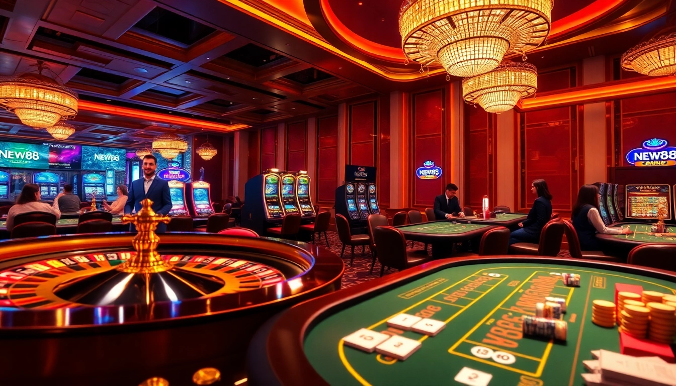 Experience the excitement of gambling at New88's vibrant casino tables and slot machines.