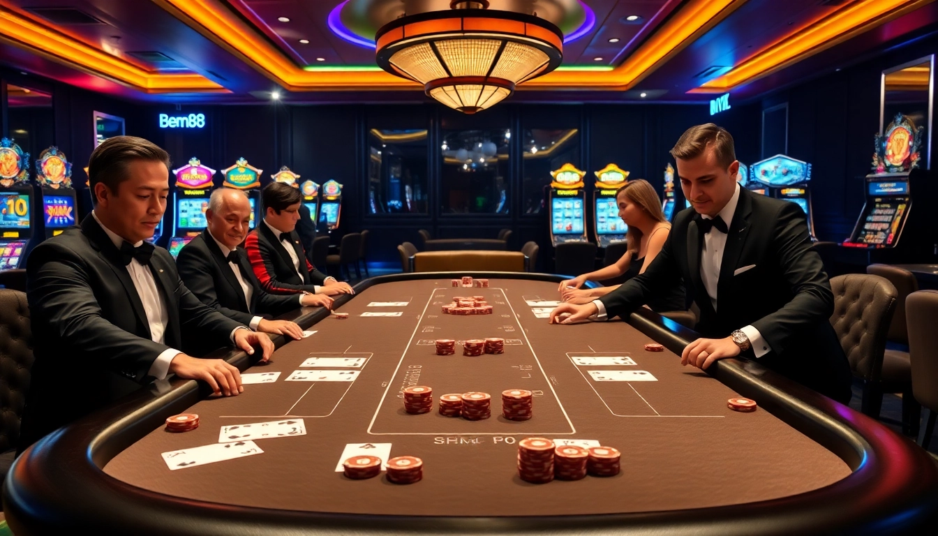 Bem88 offers an exciting poker experience with professional croupiers and luxurious casino ambiance.