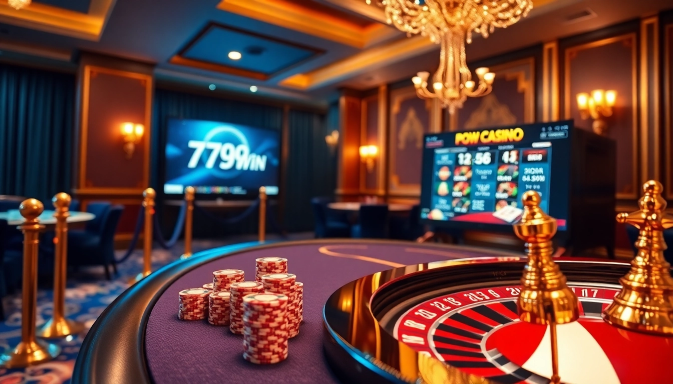 Exciting gameplay at 789Win casino with poker chips and roulette wheel.