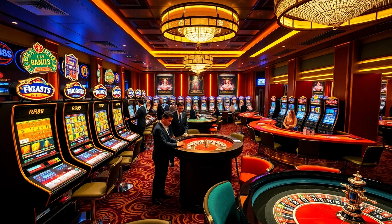 Players winning at RR88's vibrant casino tables filled with excitement and action.
