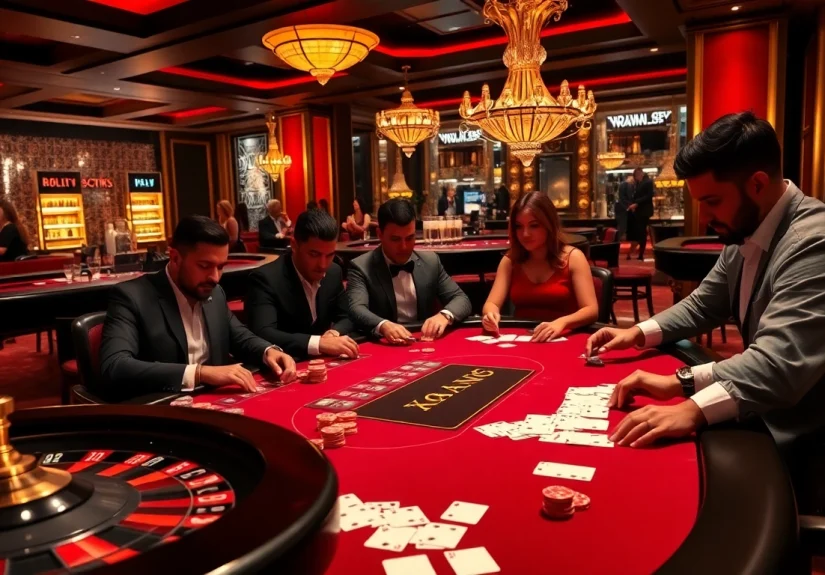 Experience the intense action at XX88's high-stakes poker table with vibrant colors and luxurious ambiance.