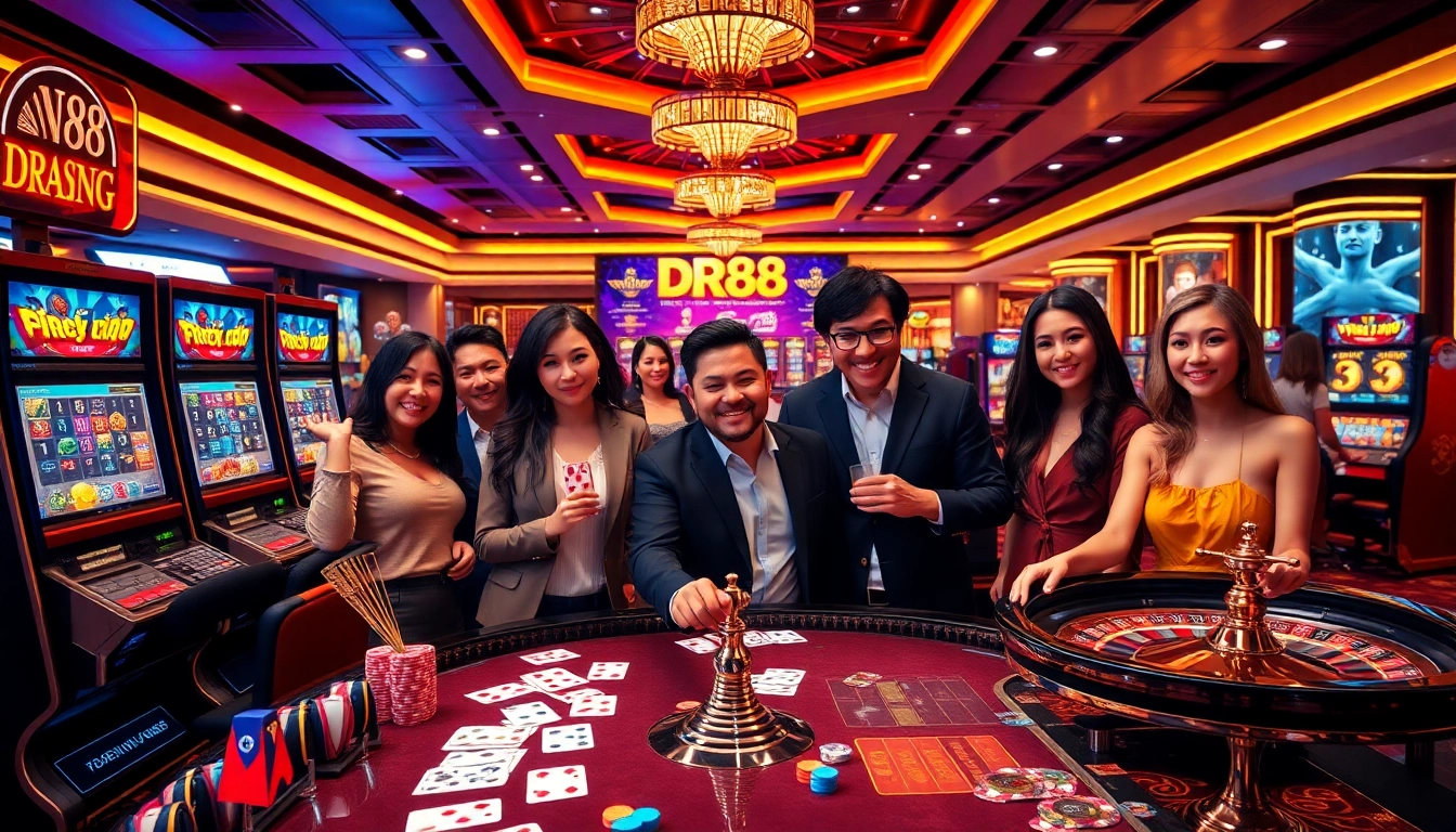 Experience the excitement of Đăng ký DR88 with vibrant casino tables and engaging online gaming interfaces.