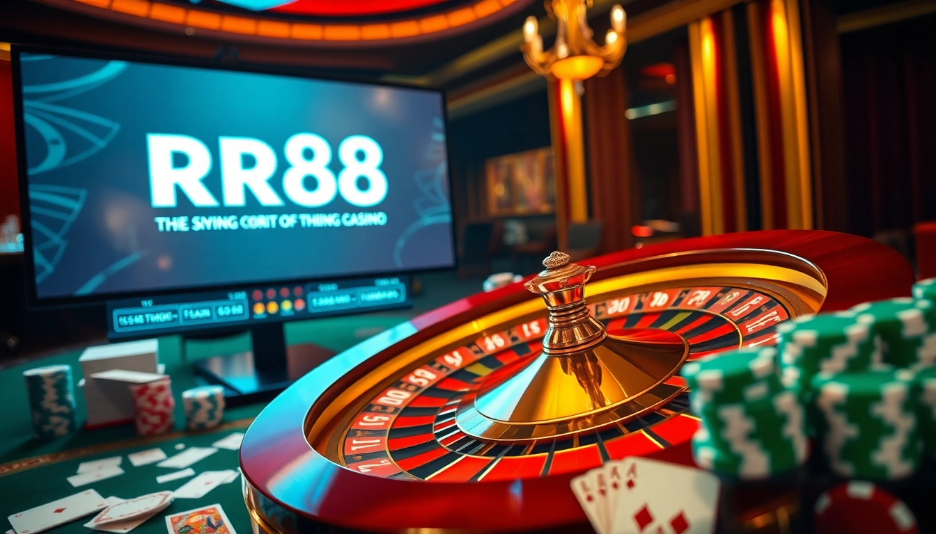 Experience the thrill of RR88 gaming with vibrant casino visuals and engaging betting elements.