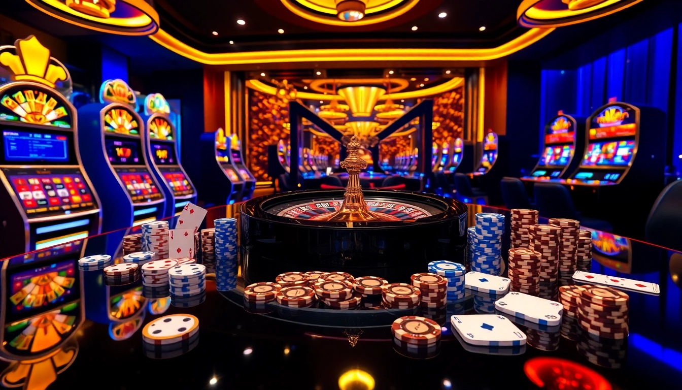 Engaging online gambling scene highlighting nekatwin.com with vibrant casino elements