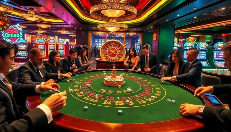 Excited players engaging at the LV88 casino table with chips and dice.