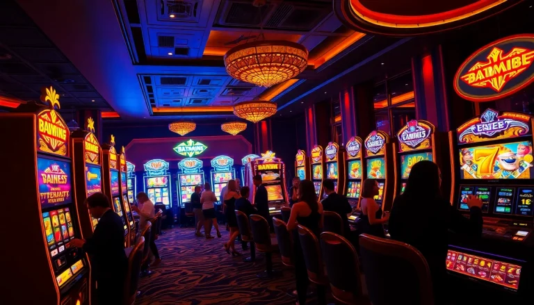Players winning jackpots at Batman138's exciting slot machines in a luxurious casino setting.