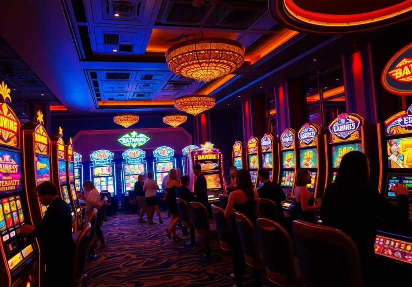 Players winning jackpots at Batman138's exciting slot machines in a luxurious casino setting.
